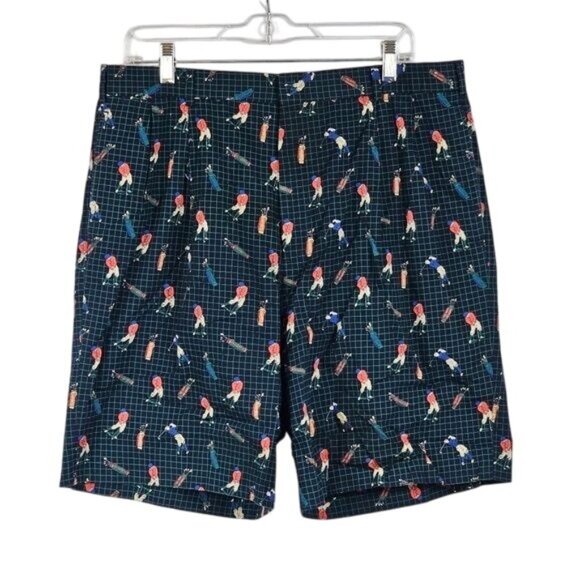 Brooks Brothers Other - VTG Brooks Brothers Mens Pleated Shorts Sz 36 Navy Golf Print Preppy Old Money